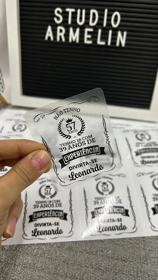 Adesivo Vinil Transparente 5x5cm