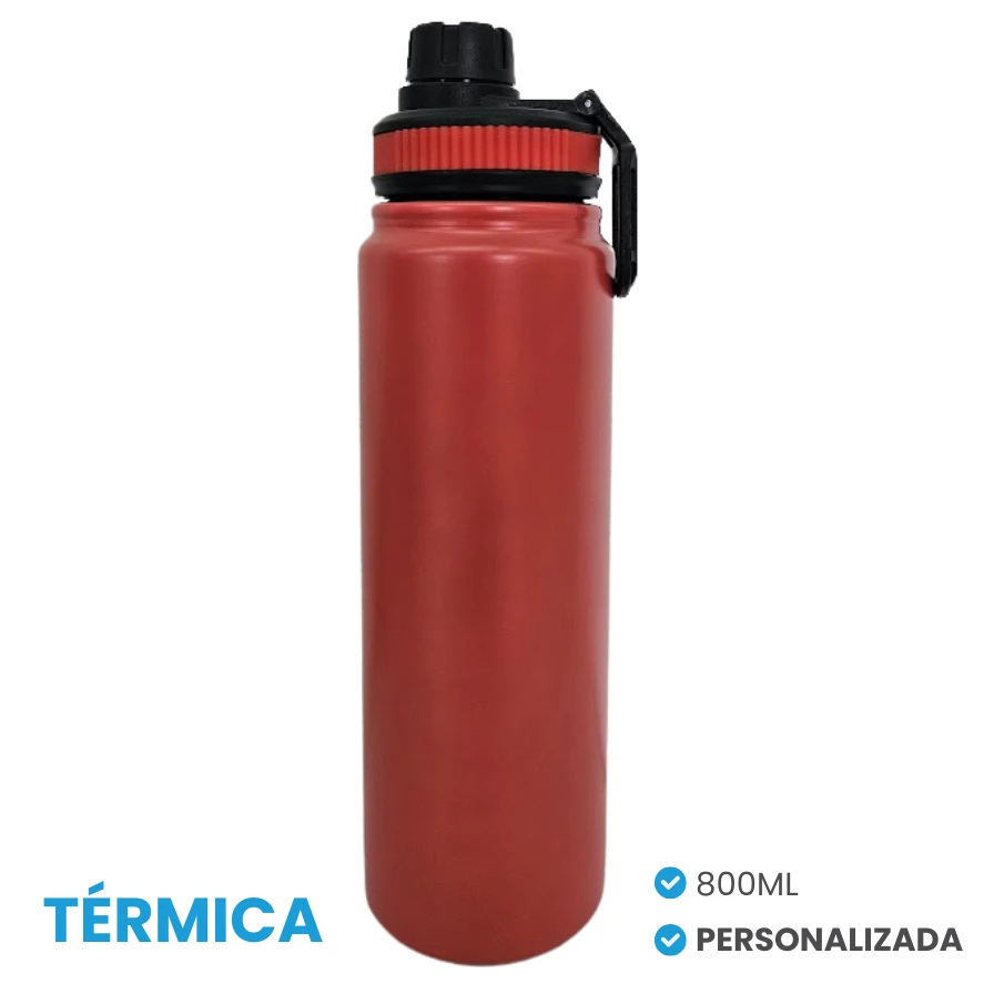 Garrafa Térmica Vermelha 800ml com Gravação à Laser