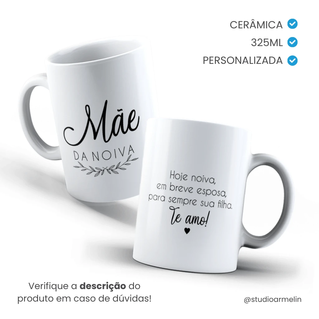 Caneca de Cerâmica Tradicional Mãe do Noivo