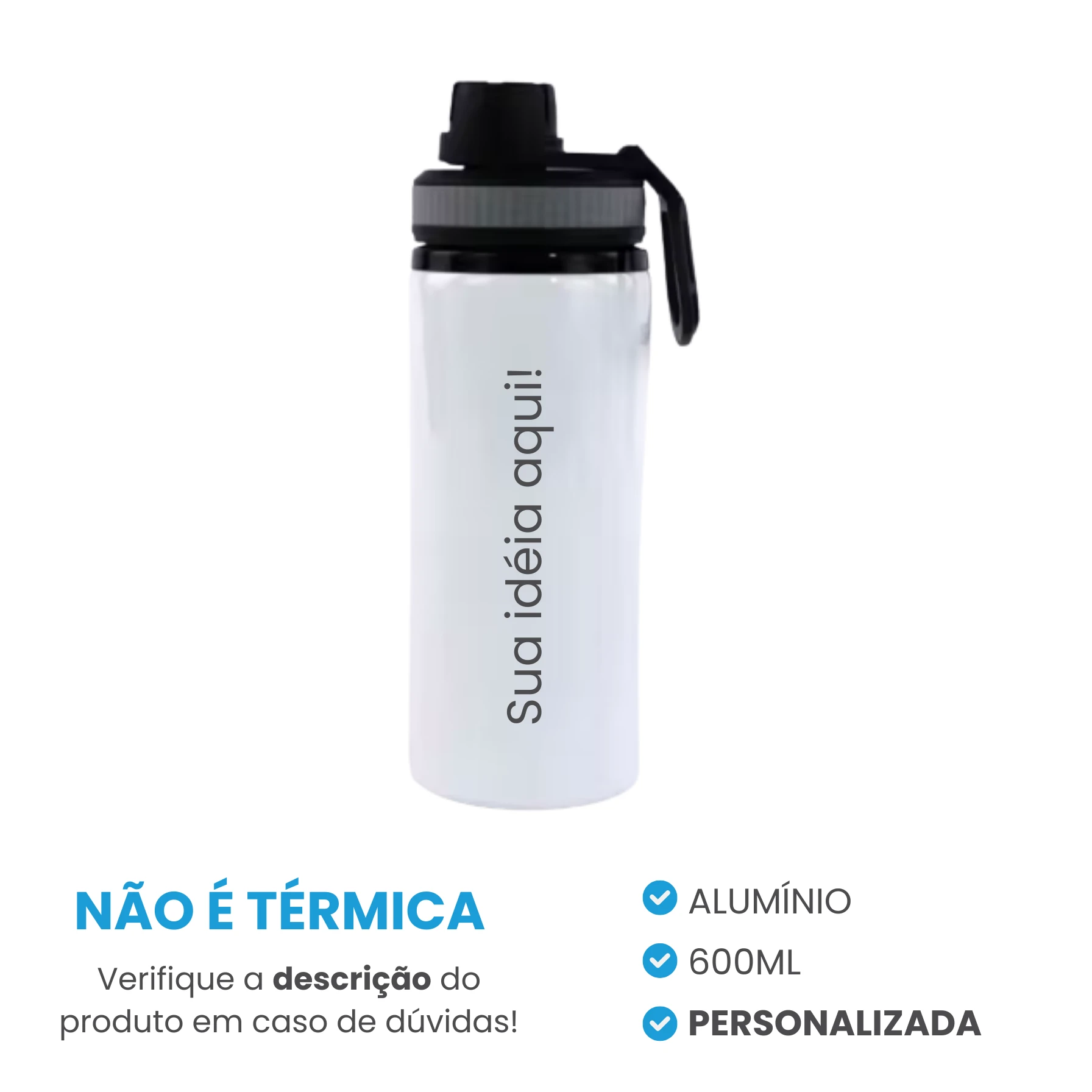 Garrafa de Alumínio 600ml Personalizada 