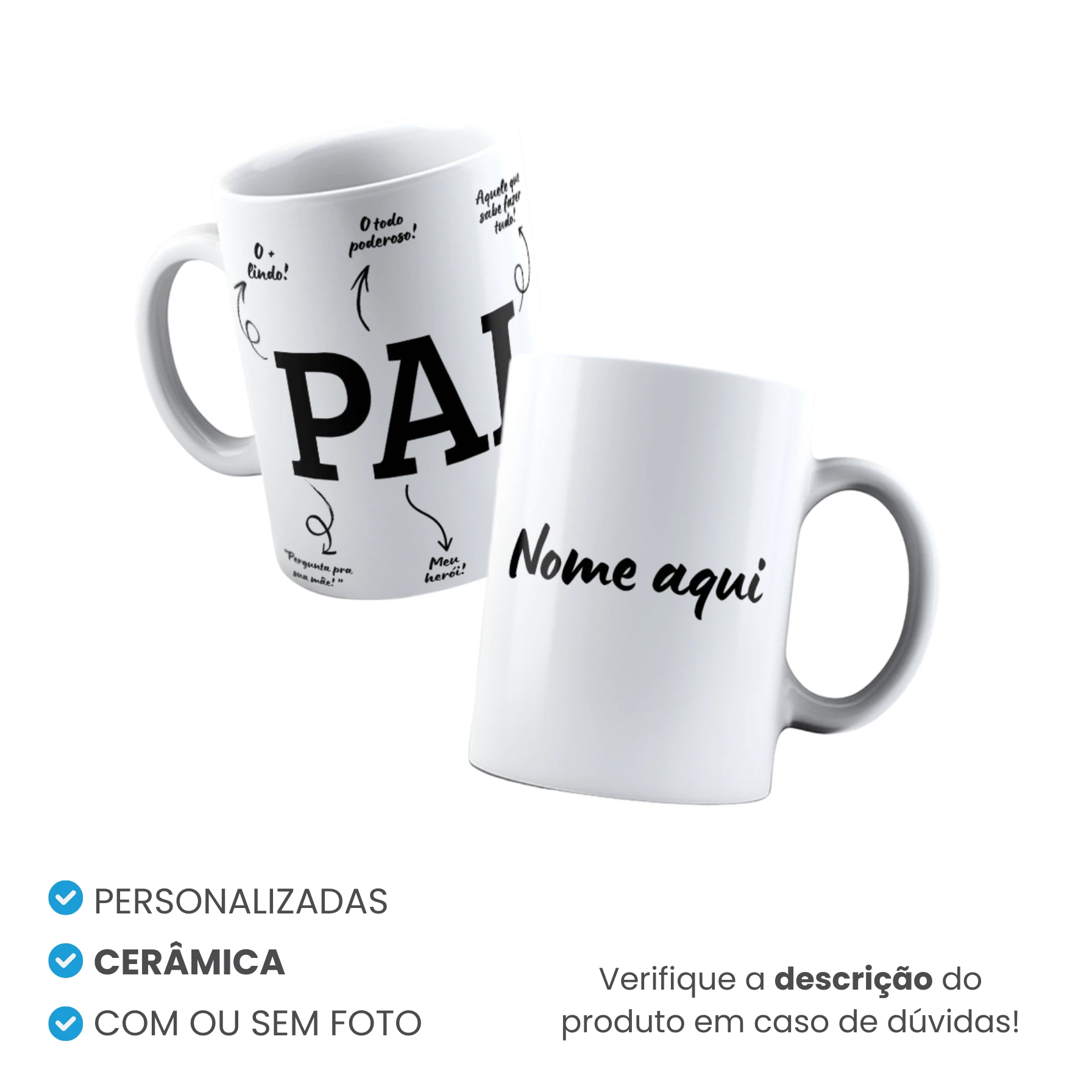 Caneca de Cerâmica Tradicional Personalizada Mod 13